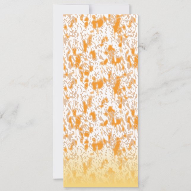 Textile pattern featuring a vibrant orange and gol card (Front)