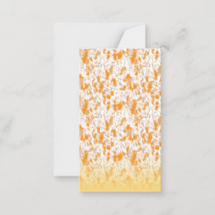 Textile pattern featuring a vibrant orange and gol card