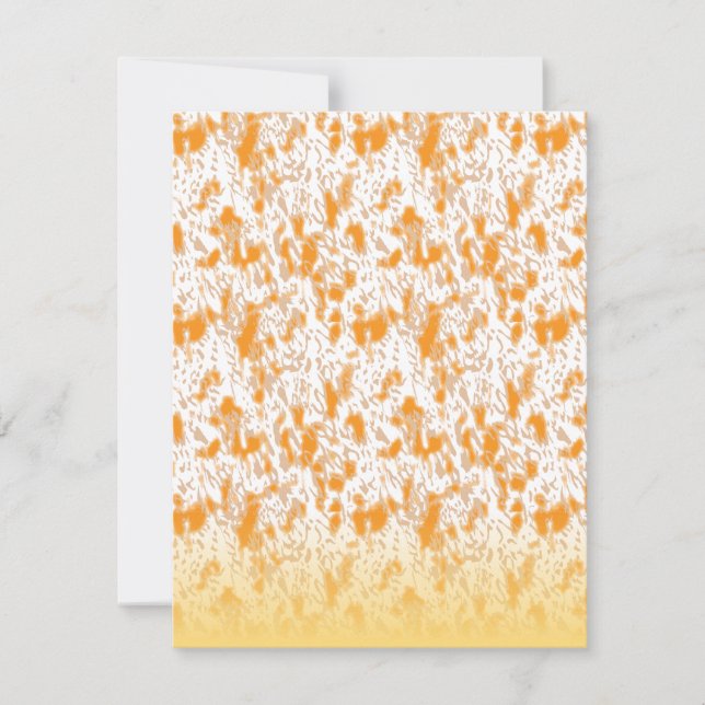 Textile pattern featuring a vibrant orange and gol card (Front)