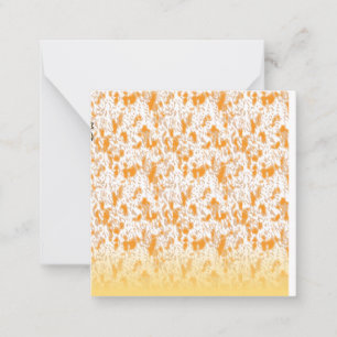Textile pattern featuring a vibrant orange and gol card