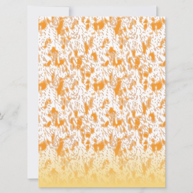 Textile pattern featuring a vibrant orange and gol invitation (Front)