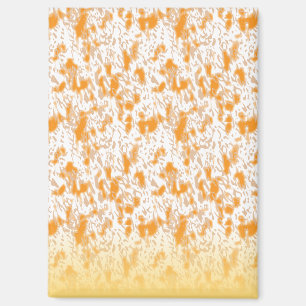 Textile pattern featuring a vibrant orange and gol magnet