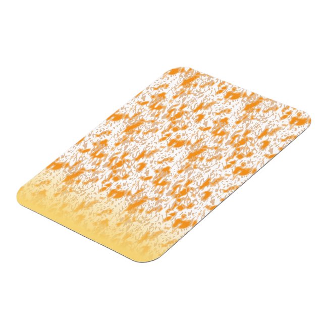 Textile pattern featuring a vibrant orange and gol magnet (Left Side)
