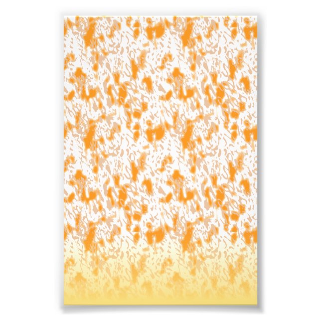 Textile pattern featuring a vibrant orange and gol photo print (Front)