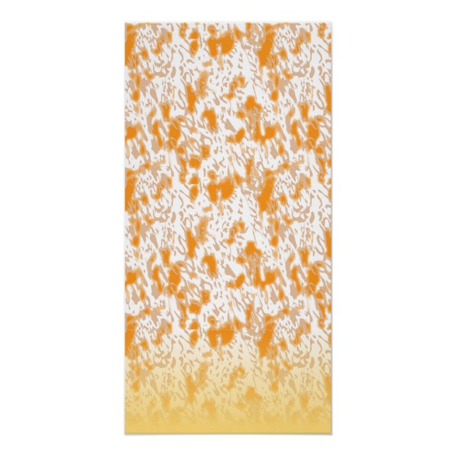 Textile pattern featuring a vibrant orange and gol poster (Front)