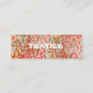 Textile Red Green/Pale pink Oblong Card