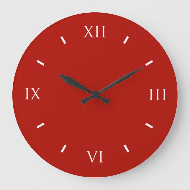 Textile Red High End Colourful Large Clock (Front)
