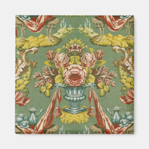 Textile with a repeating floral motif magnet