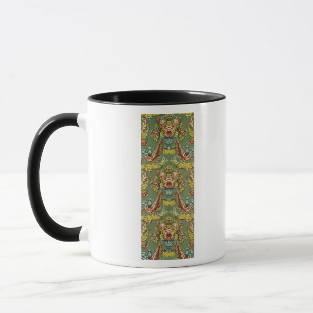 Textile with a repeating floral motif mug (Left)