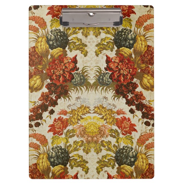 Textile with a repeating floral pattern clipboard (Front)