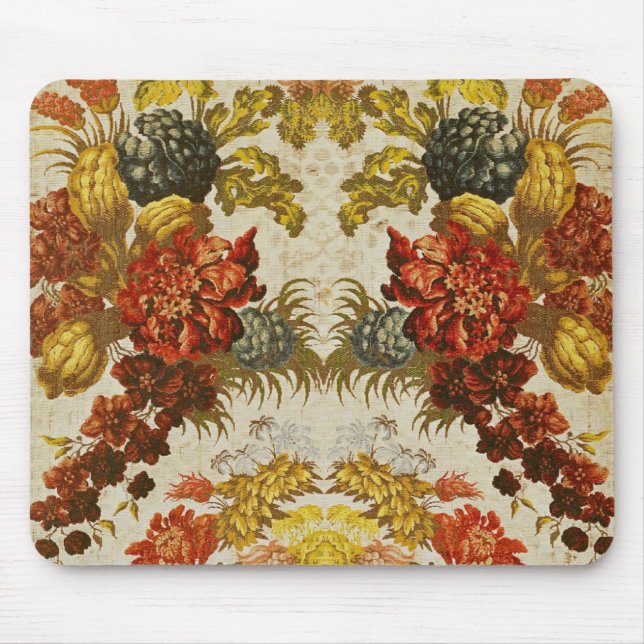 Textile with a repeating floral pattern mouse pad (Front)