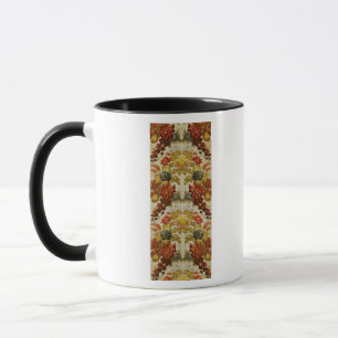 Textile with a repeating floral pattern mug