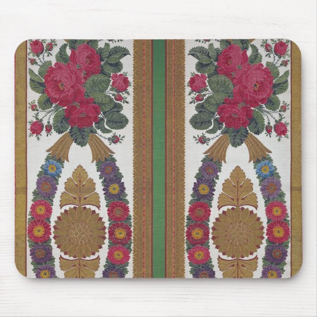 Textile with garlands of daisies mouse pad (Front)