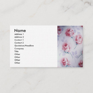 Textiles Beautiful Pink Roses Business Card