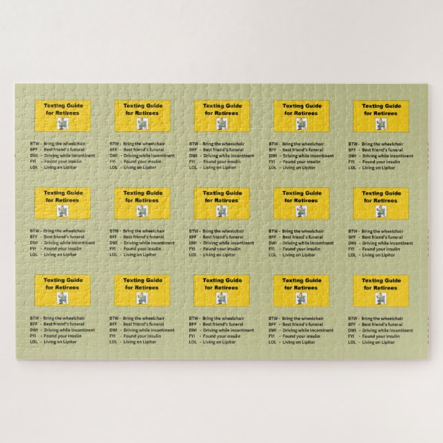 Texting Guide for Retirees Jigsaw Puzzle (Horizontal)