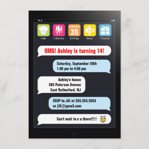 Texting Party Invitation