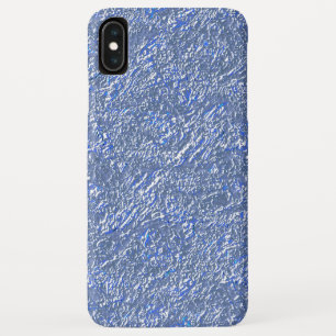 Textura rústica azul e efeito prateado iPhone XS max case