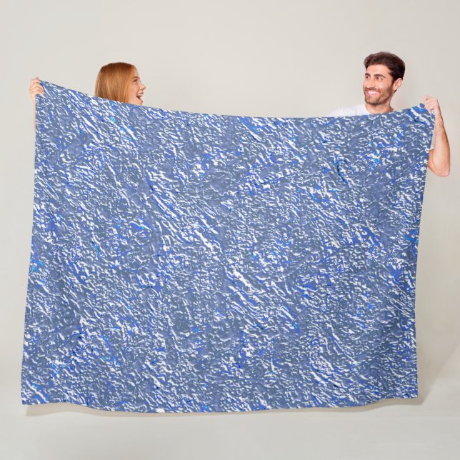 Textura rústica azul e efeito prateado fleece blanket (In Situ)