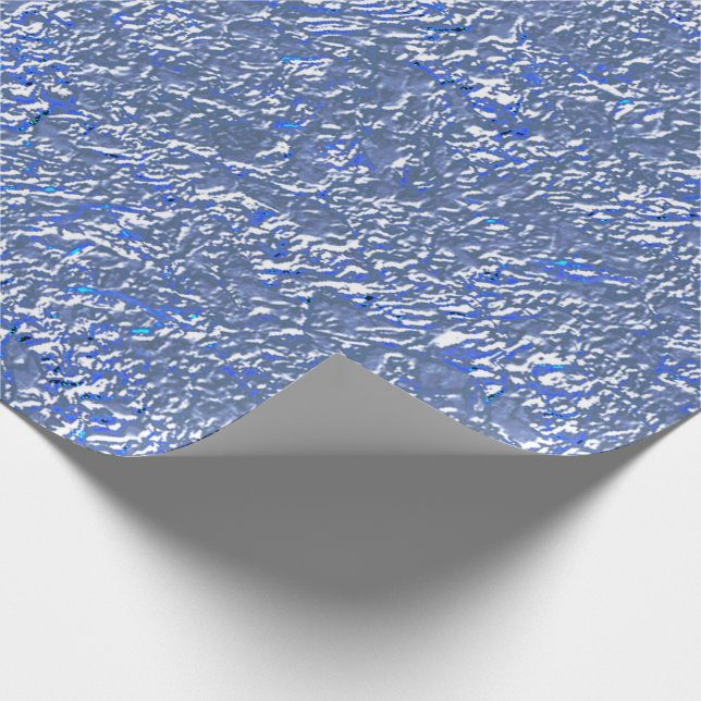 Textura rústica azul e efeito prateado wrapping paper (Corner)