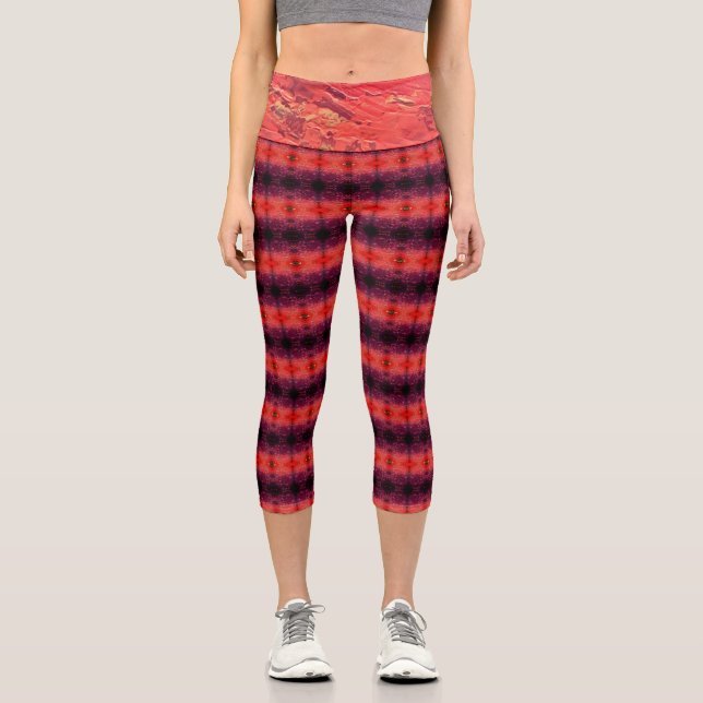 Texture #2.0 of the work The sunset Capri Leggings (Front)
