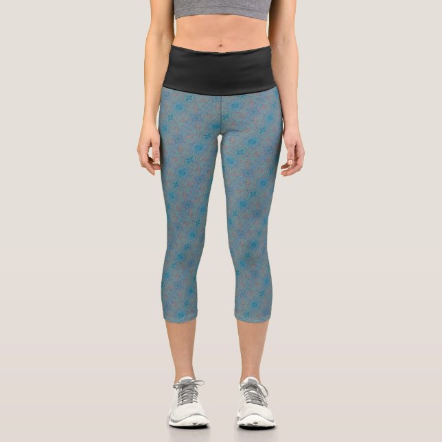 Texture #46 from work Dawn Capri Leggings (Front)