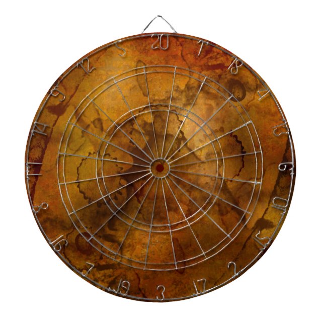 texture-594545 OLD WORLD MAP TRAVEL GOLDEN TREASUR Dartboard (Front)