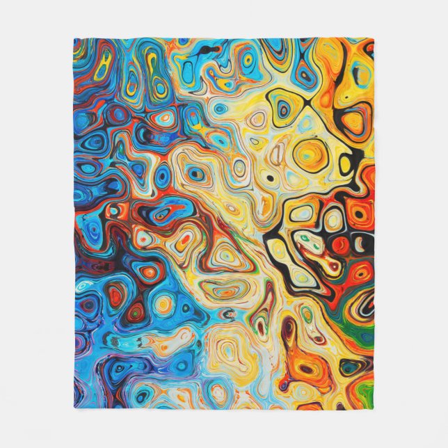Texture abstract structure colourful fleece blanket (Front)