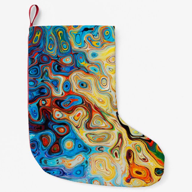 Texture abstract structure colourful small christmas stocking (Front)
