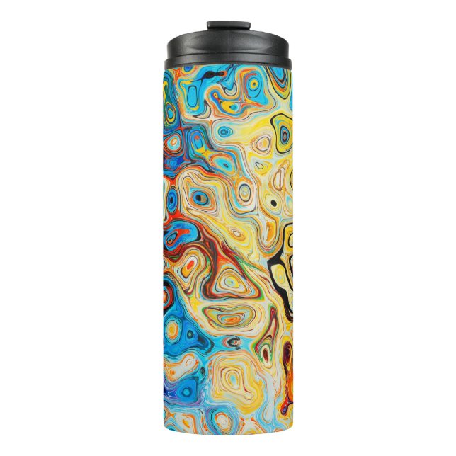 Texture abstract structure colourful thermal tumbler (Front)