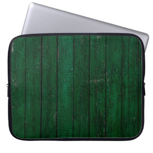 Texture and background old wood painted green pain laptop sleeve