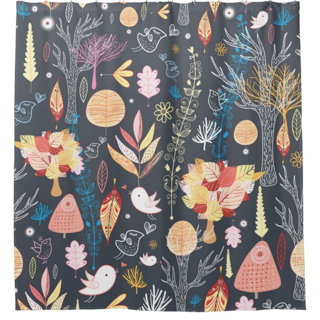 texture autumn forest shower curtain (Front)
