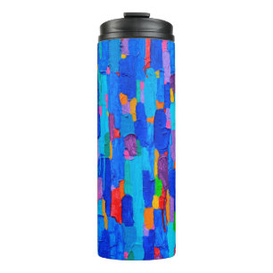 Texture, background and Colourful Image of an orig Thermal Tumbler