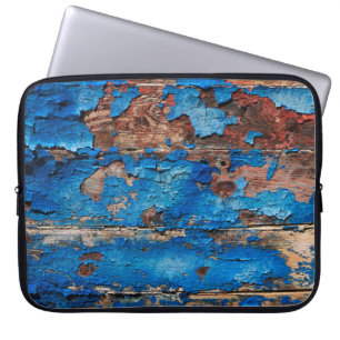 Texture background blue wood laptop sleeve
