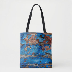 Texture background blue wood tote bag