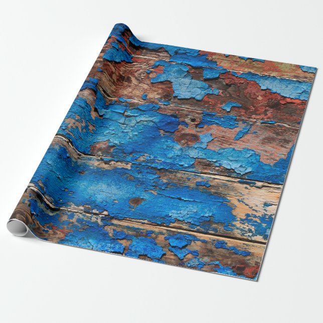 Texture background blue wood wrapping paper (Unrolled)
