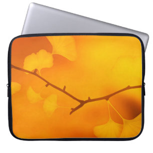 Texture background ginkgo laptop sleeve