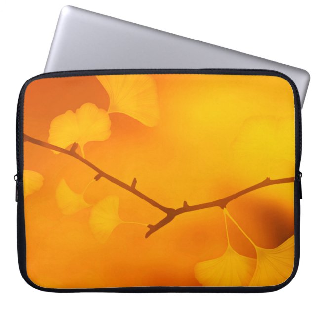 Texture background ginkgo laptop sleeve (Front)