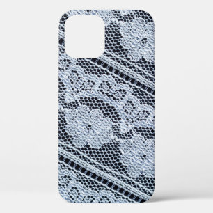 Texture, background, pattern. white lace fabric. T iPhone 12 Case