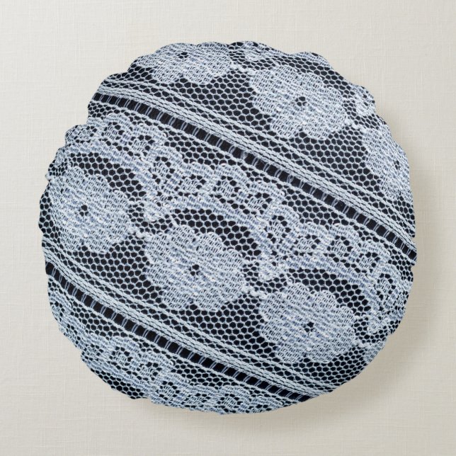 Texture, background, pattern. white lace fabric. T Round Cushion (Front)