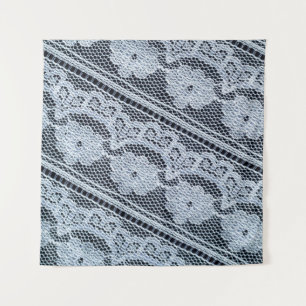 Texture, background, pattern. white lace fabric. T Tapestry