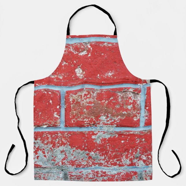 Texture background surface wallpaper red blue bric apron (Front)