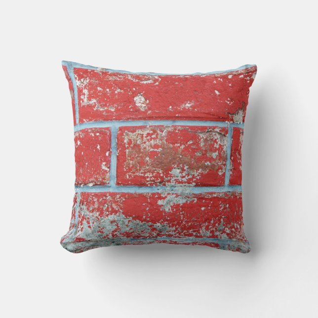 Texture background surface wallpaper red blue bric cushion (Front)