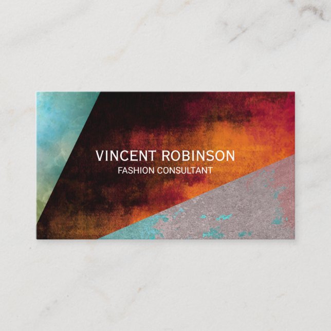 Texture Backgrounds | Colour Block | Abstract Business Card (Front)