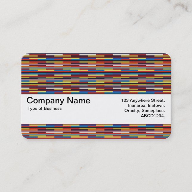 Texture Band V2 -  Colourful Stripes Business Card (Front)