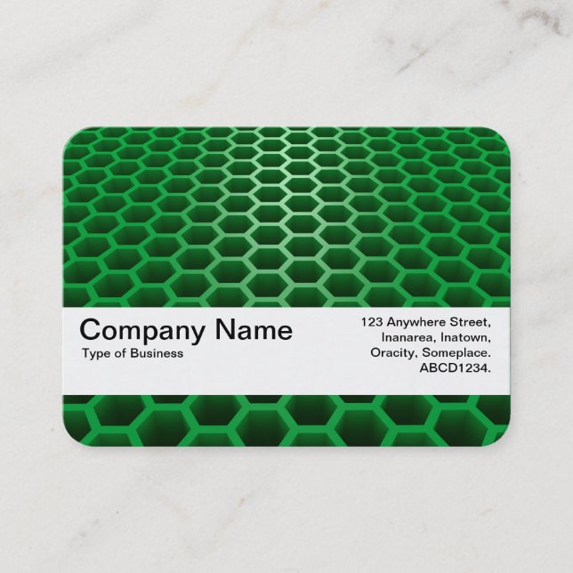 Texture Band V2 - Honeycomb Perspective Green Business Card (Front)