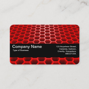 Texture Band V2 - Honeycomb Perspective Red Business Card