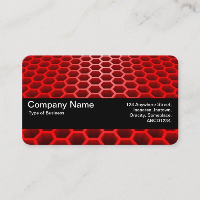 Texture Band V2 - Honeycomb Perspective Red Business Card (Front)