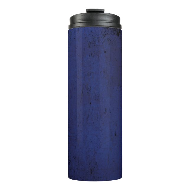 Texture blue dark wallpaper thermal tumbler (Front)