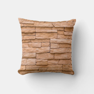 texture brick wall beige close up cushion