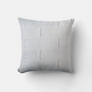 Texture brick wall white paint cushion